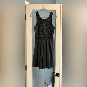 🌚Free People Grey Dress with Beaded Detail